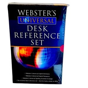 New Webster International Desk Reference Set Has Dictionary Thesaurus & More.